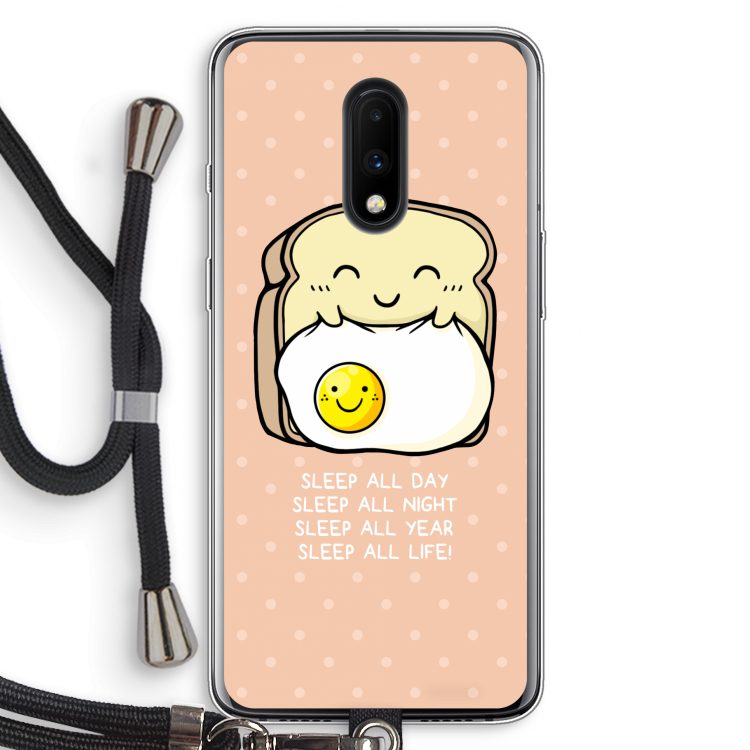 Sleep All Day: OnePlus 7 Transparant Hoesje met koord