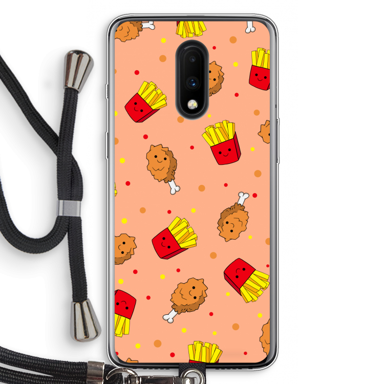 Chicken 'n Fries: OnePlus 7 Transparant Hoesje met koord