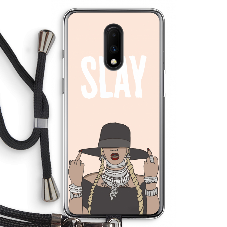 Slay All Day: OnePlus 7 Transparant Hoesje met koord