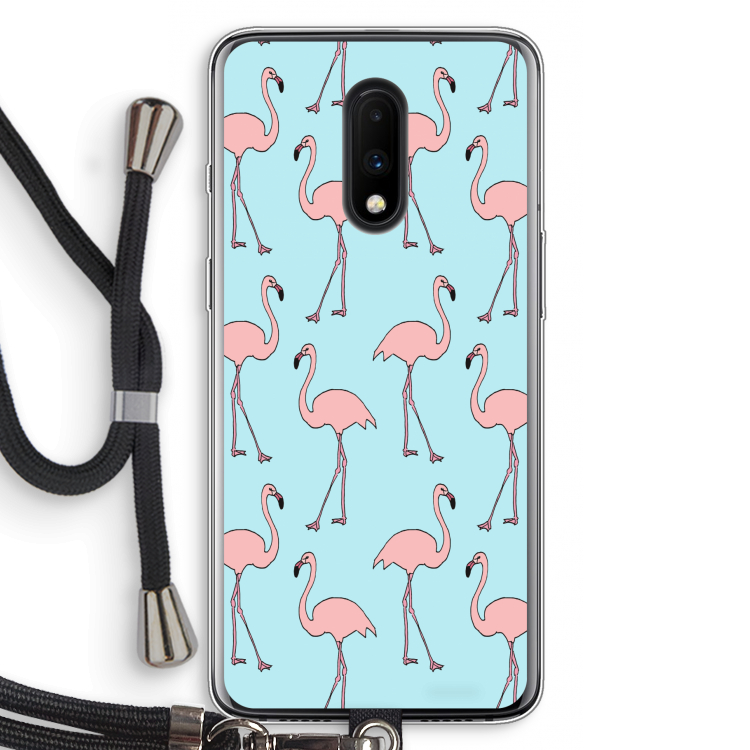 Anything Flamingoes: OnePlus 7 Transparant Hoesje met koord