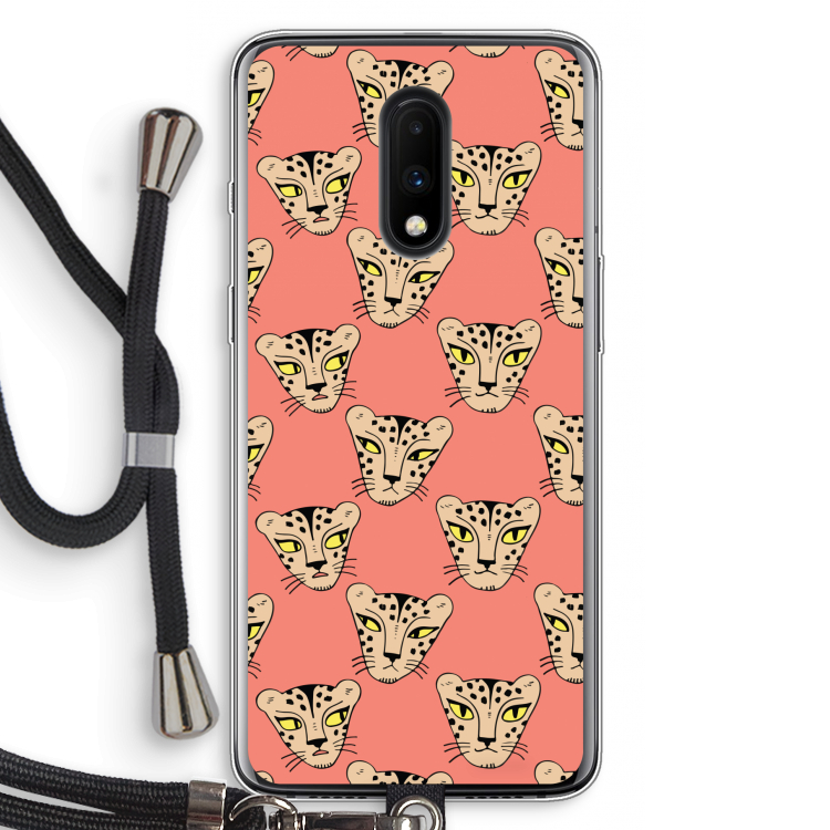 Tijger: OnePlus 7 Transparant Hoesje met koord