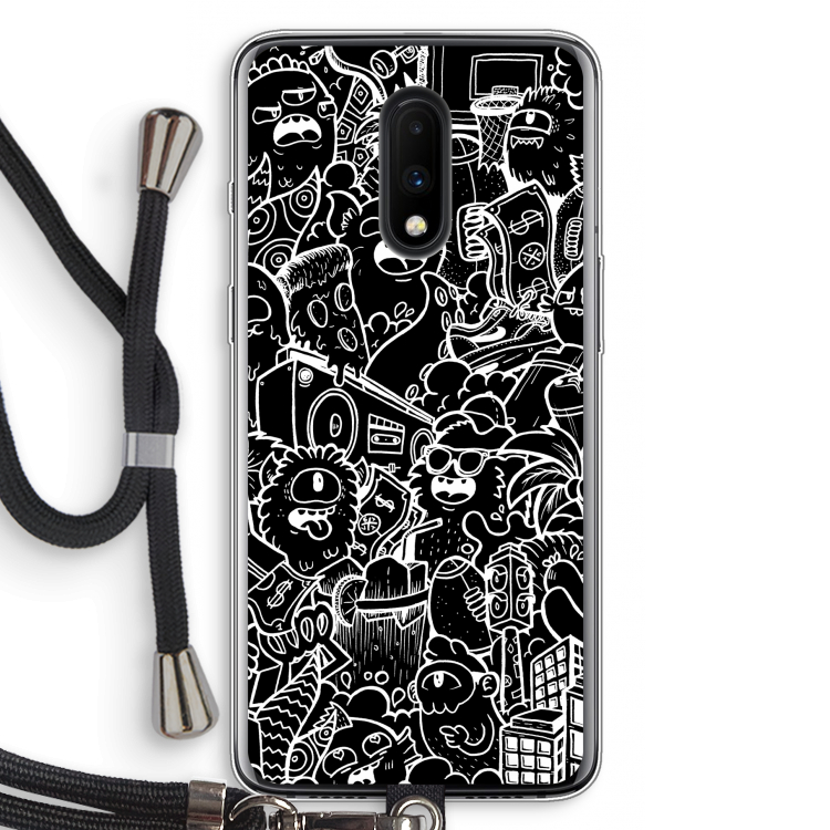 Vexx Black City : OnePlus 7 Transparant Hoesje met koord
