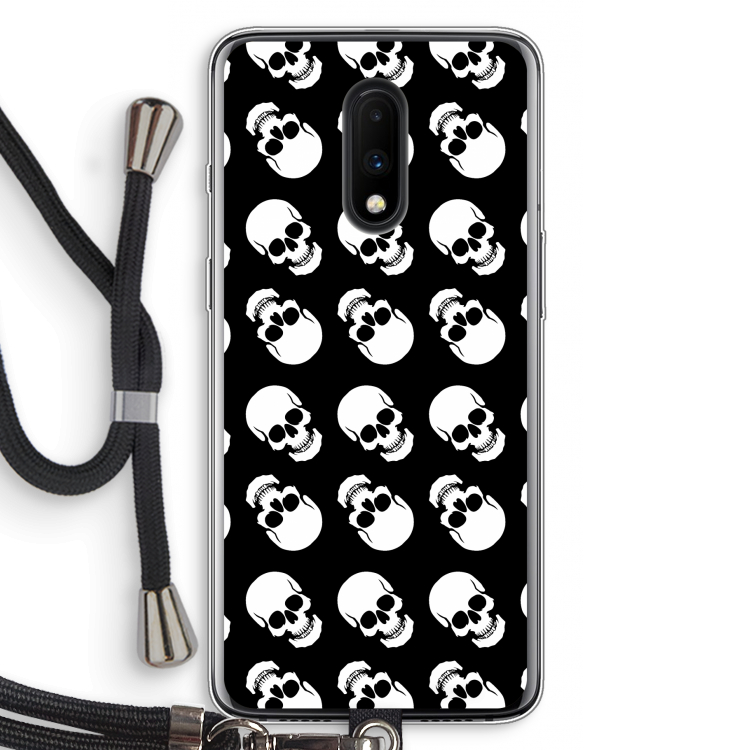 Musketon Skulls: OnePlus 7 Transparant Hoesje met koord