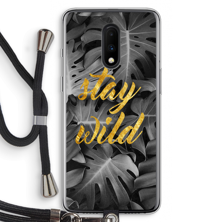 Stay wild: OnePlus 7 Transparant Hoesje met koord