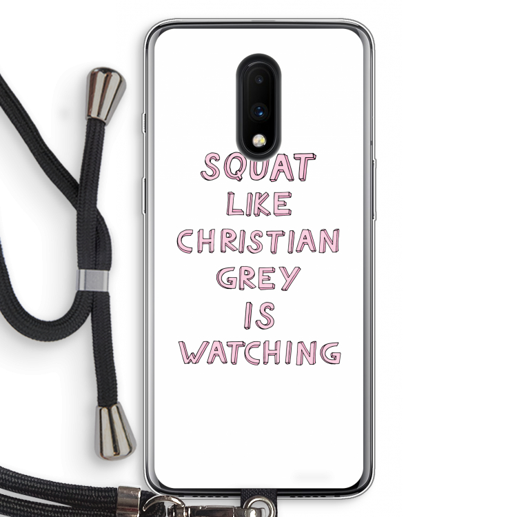Christian Grey: OnePlus 7 Transparant Hoesje met koord