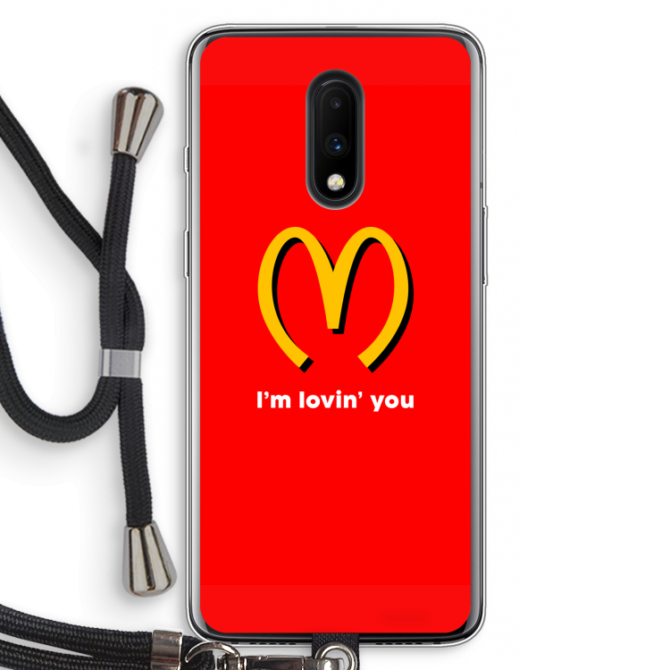 I'm lovin' you: OnePlus 7 Transparant Hoesje met koord