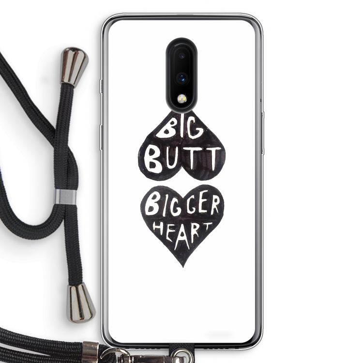 Big butt bigger heart: OnePlus 7 Transparant Hoesje met koord