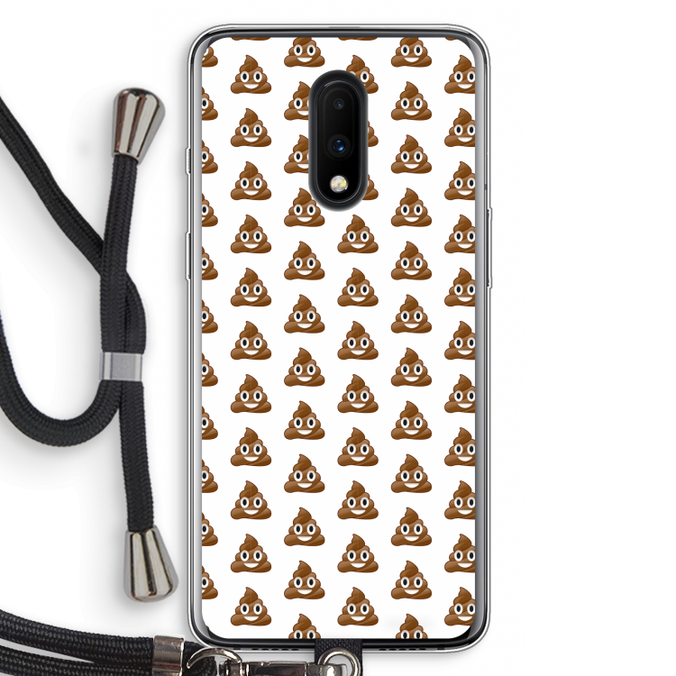 Poop emoji: OnePlus 7 Transparant Hoesje met koord