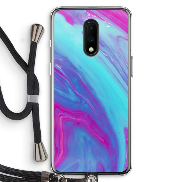 Zweverige regenboog: OnePlus 7 Transparant Hoesje met koord