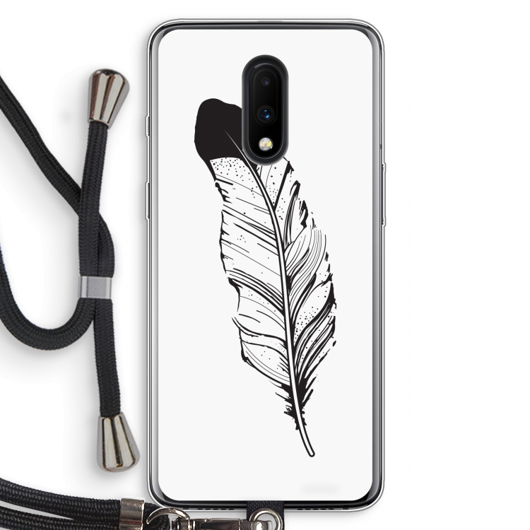 Pluim: OnePlus 7 Transparant Hoesje met koord