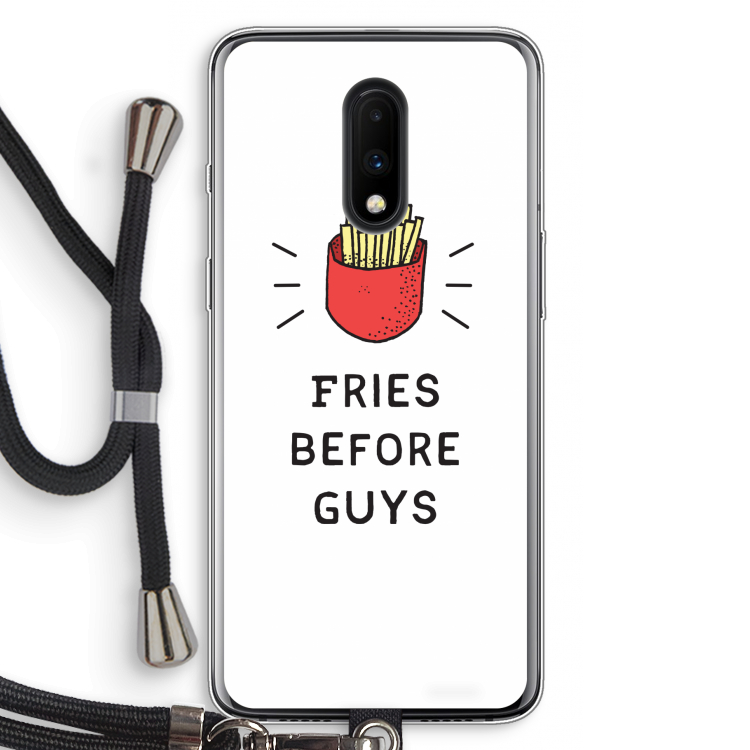 Fries before guys: OnePlus 7 Transparant Hoesje met koord