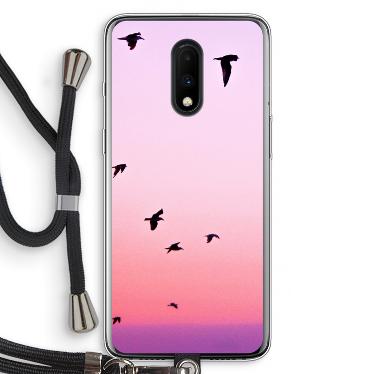 Fly away: OnePlus 7 Transparant Hoesje met koord