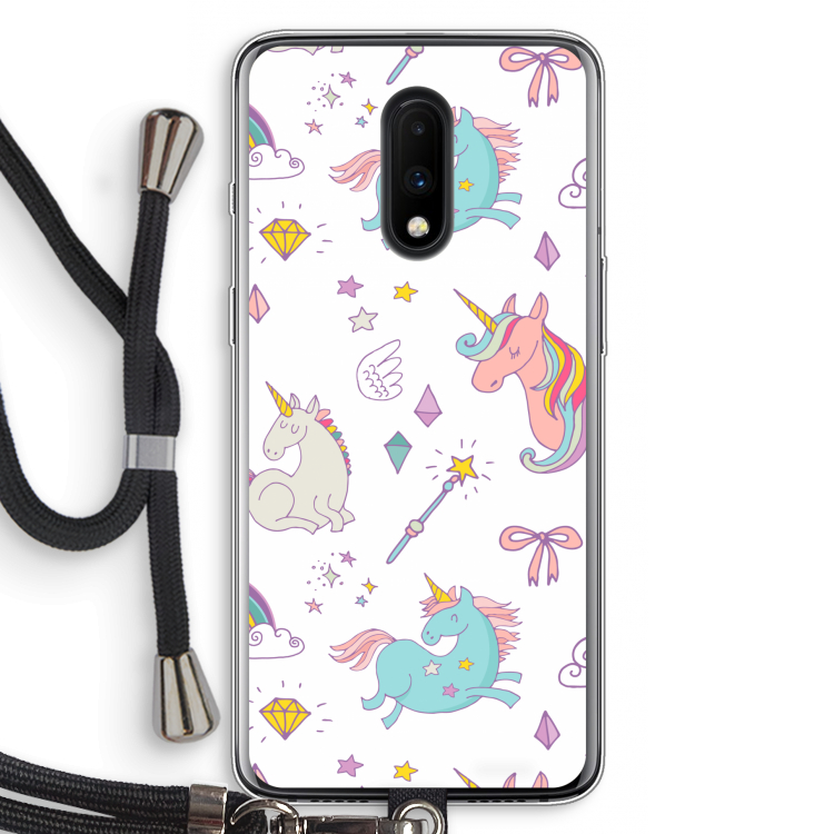Fantasiewereld: OnePlus 7 Transparant Hoesje met koord
