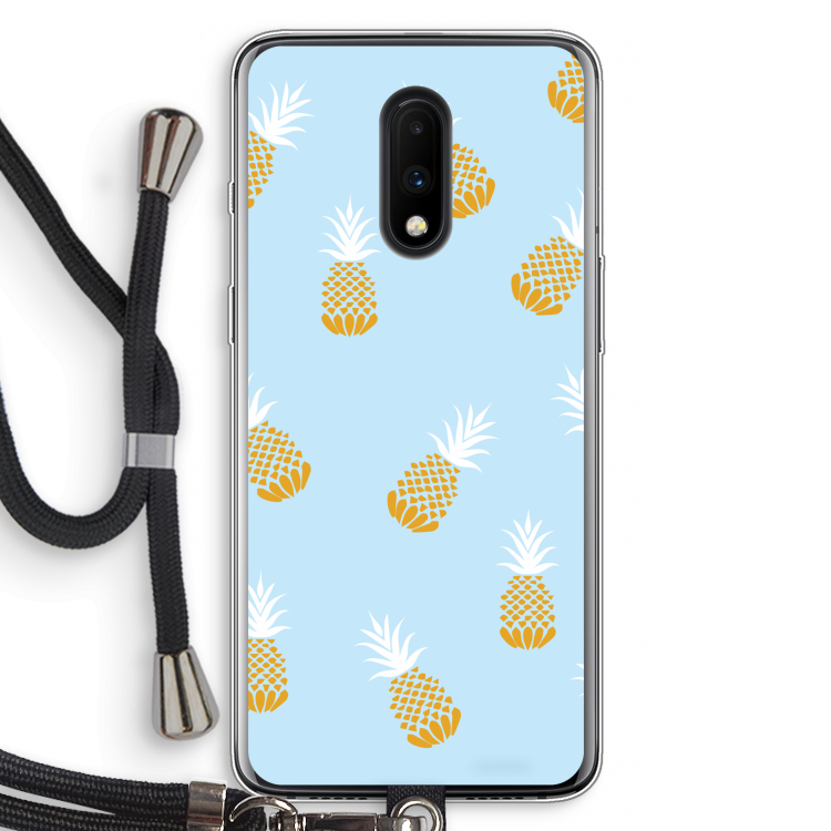 Ananasjes: OnePlus 7 Transparant Hoesje met koord