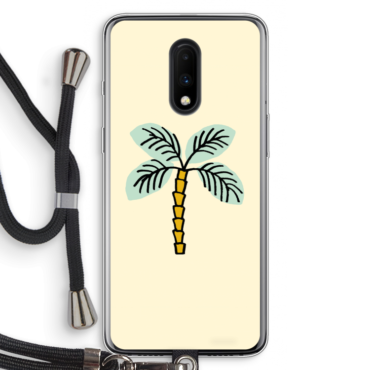 Palmboom: OnePlus 7 Transparant Hoesje met koord