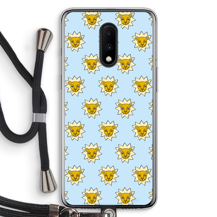 Leeuwenkoppen: OnePlus 7 Transparant Hoesje met koord
