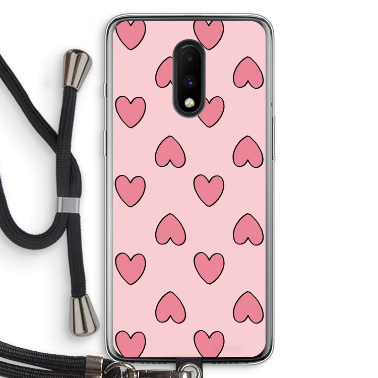 Ondersteboven verliefd: OnePlus 7 Transparant Hoesje met koord