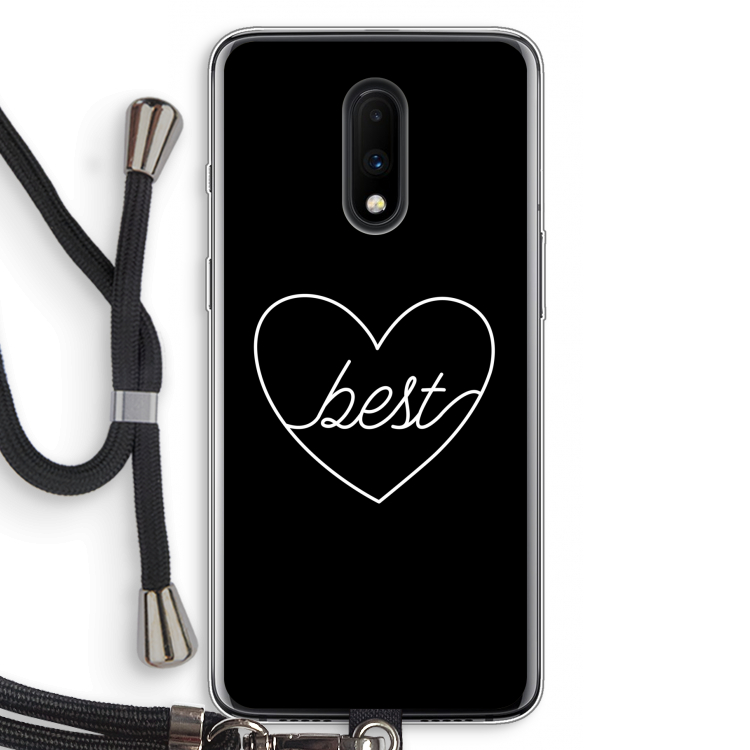 Best heart black: OnePlus 7 Transparant Hoesje met koord
