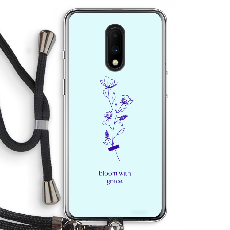 Bloom with grace: OnePlus 7 Transparant Hoesje met koord