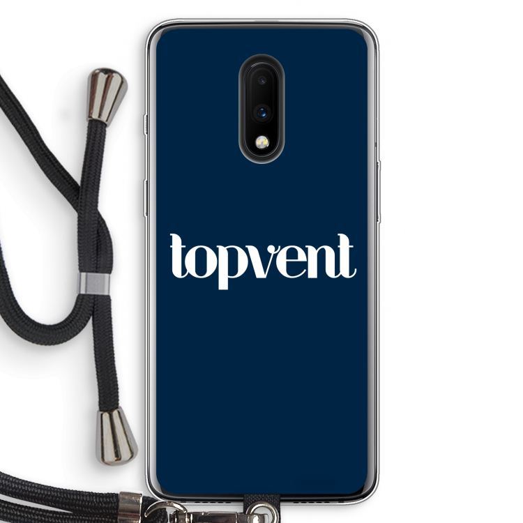 Topvent Navy: OnePlus 7 Transparant Hoesje met koord