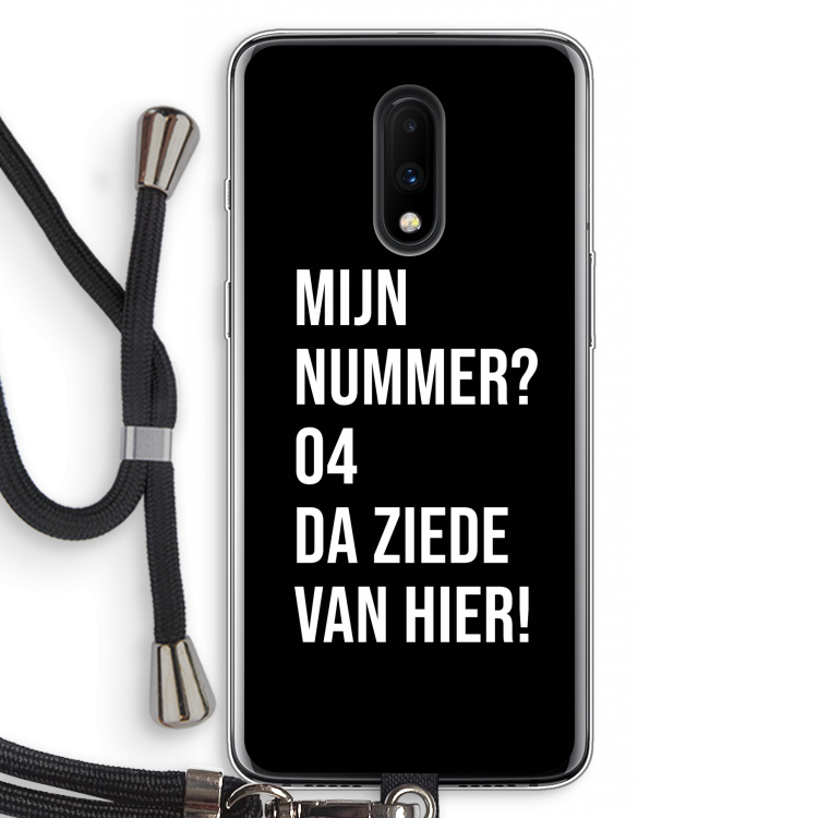 Da ziede van hier - Zwart: OnePlus 7 Transparant Hoesje met koord
