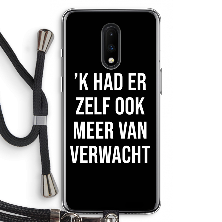 Meer verwacht - Zwart: OnePlus 7 Transparant Hoesje met koord