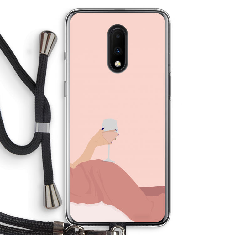 Wine: OnePlus 7 Transparant Hoesje met koord