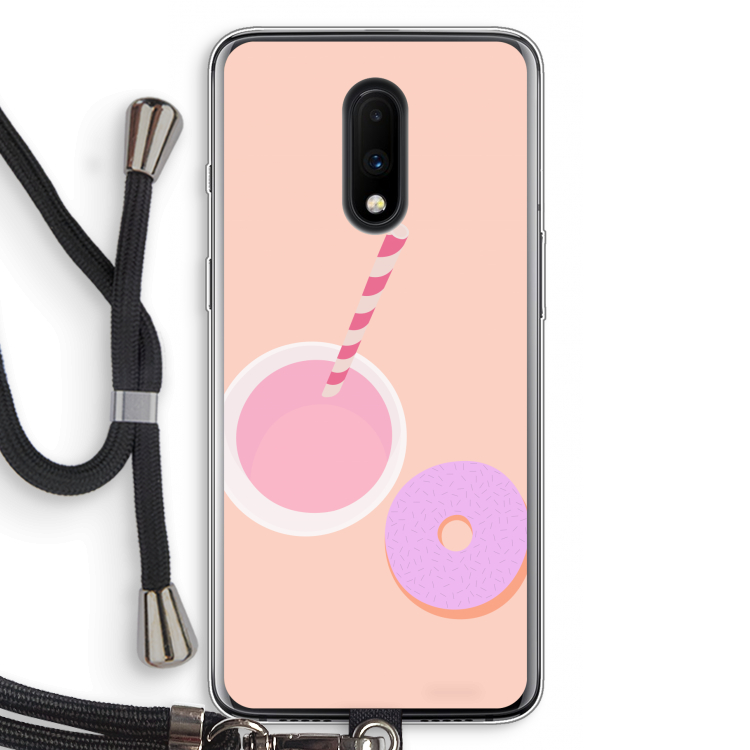 Donut: OnePlus 7 Transparant Hoesje met koord