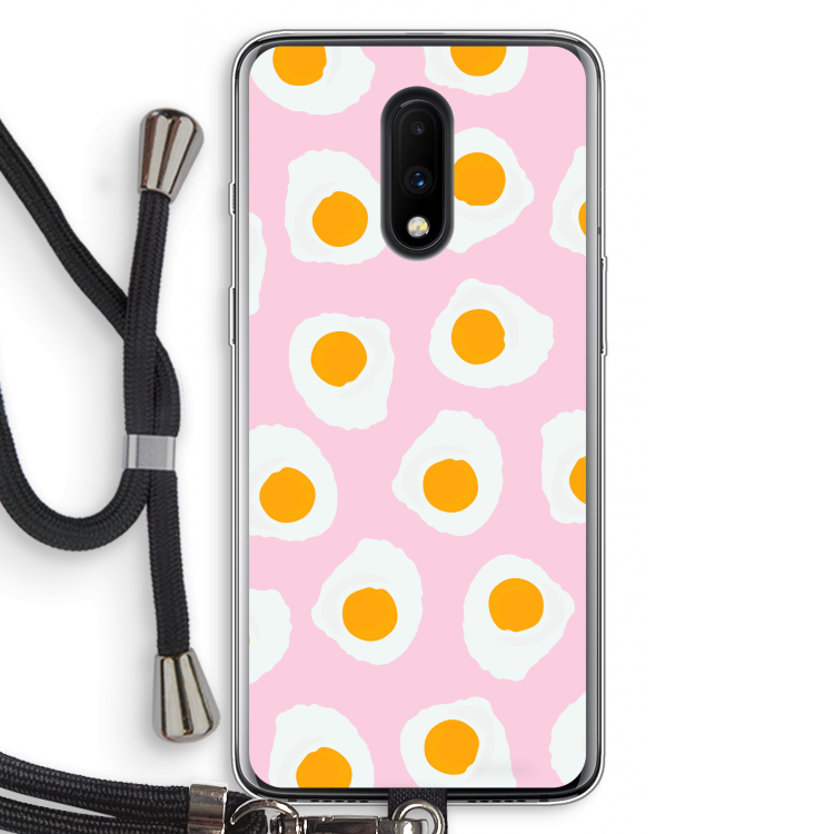 Dancing eggs: OnePlus 7 Transparant Hoesje met koord