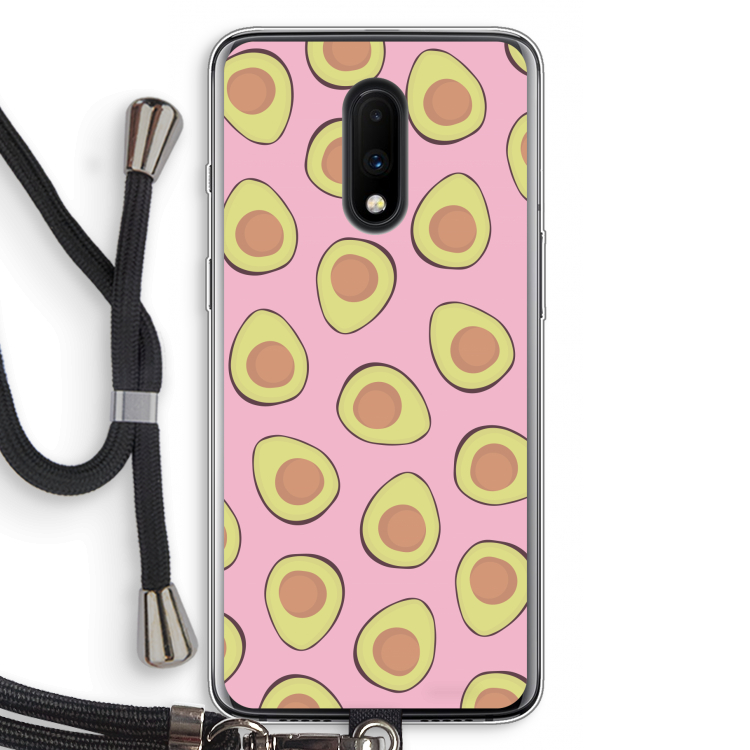 Dancing avocados: OnePlus 7 Transparant Hoesje met koord