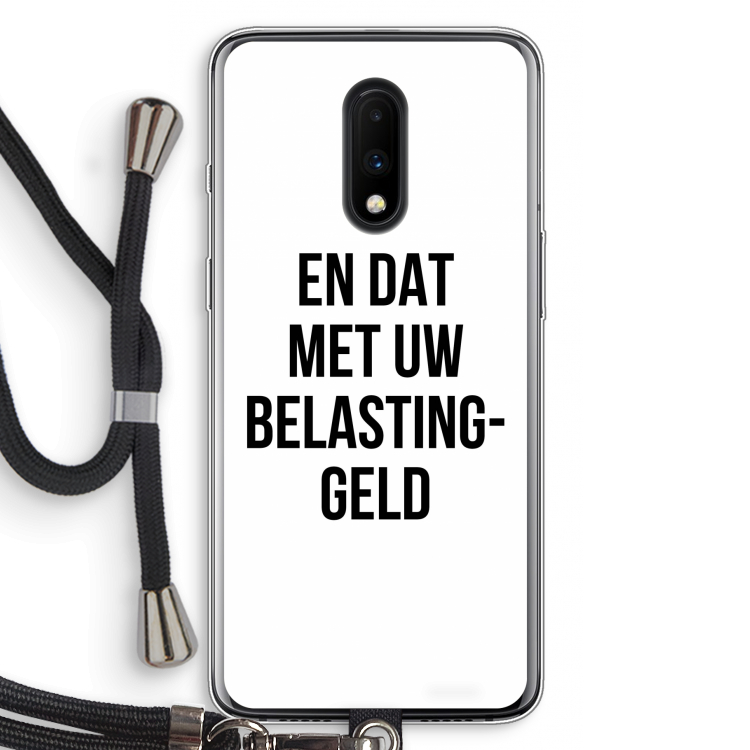 Belastinggeld: OnePlus 7 Transparant Hoesje met koord