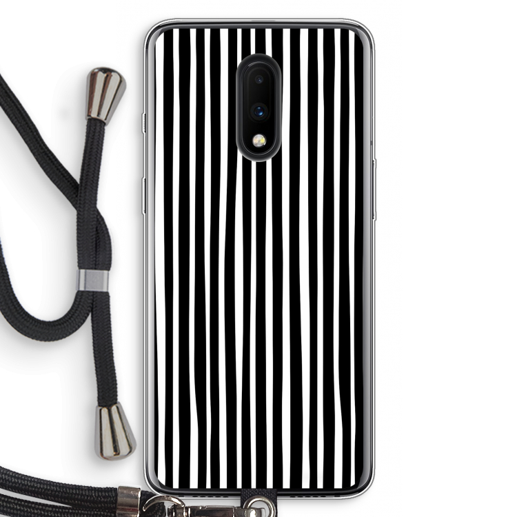 Stripes: OnePlus 7 Transparant Hoesje met koord