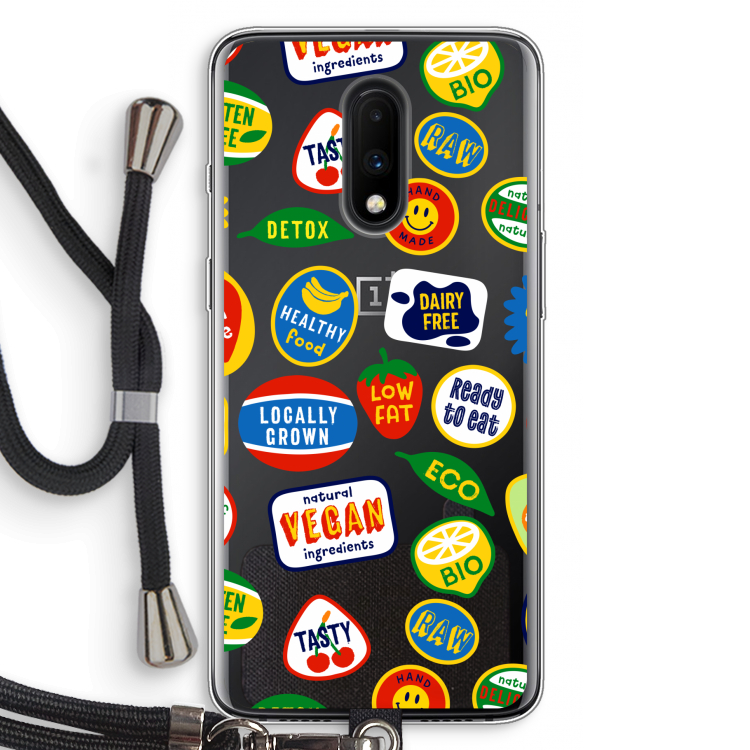Fruitsticker: OnePlus 7 Transparant Hoesje met koord