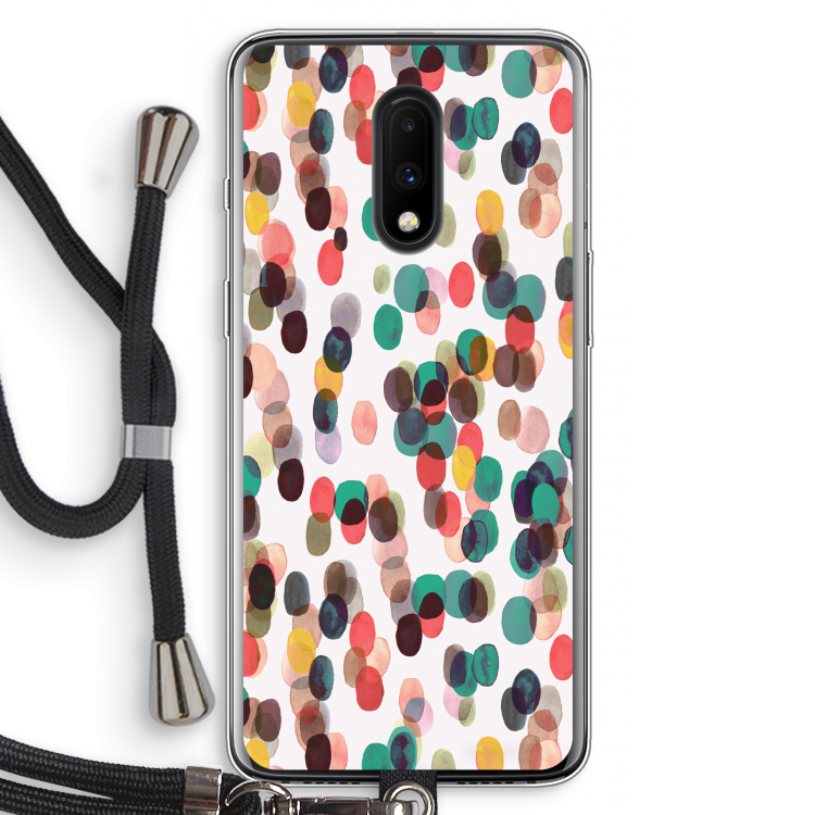 Tropical Dots: OnePlus 7 Transparant Hoesje met koord