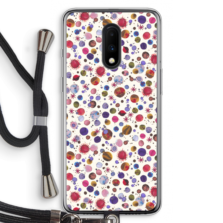 Planets Space: OnePlus 7 Transparant Hoesje met koord