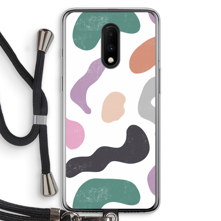 Memphis Shapes: OnePlus 7 Transparant Hoesje met koord