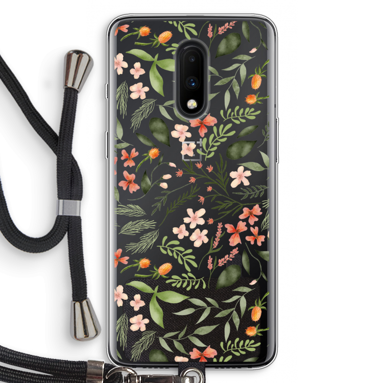Sweet little flowers: OnePlus 7 Transparant Hoesje met koord
