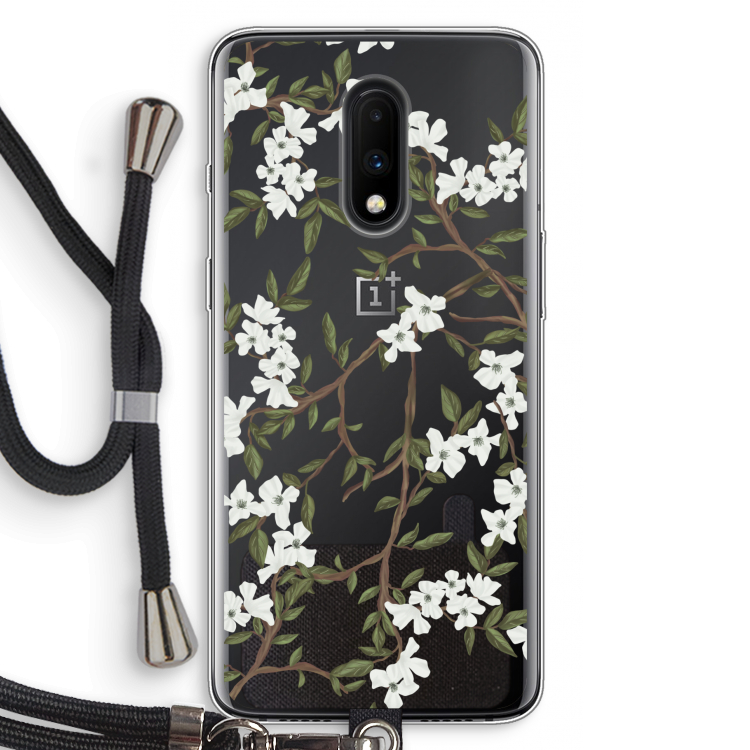 Blossoming spring: OnePlus 7 Transparant Hoesje met koord