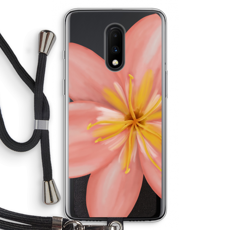 Pink Ellila Flower: OnePlus 7 Transparant Hoesje met koord