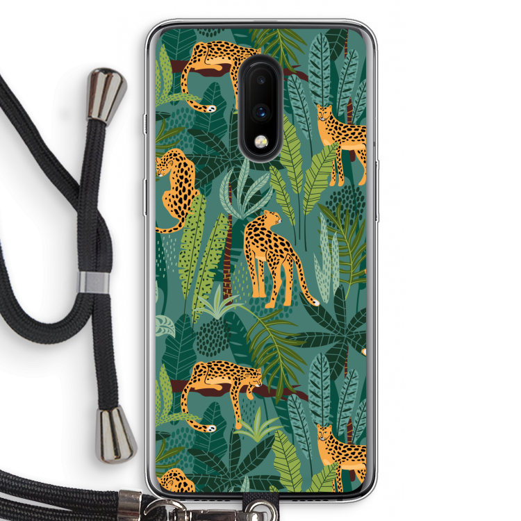 Luipaard 2: OnePlus 7 Transparant Hoesje met koord