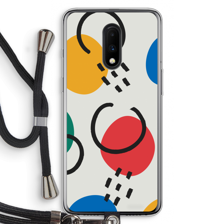 Illustratieve pop 3: OnePlus 7 Transparant Hoesje met koord