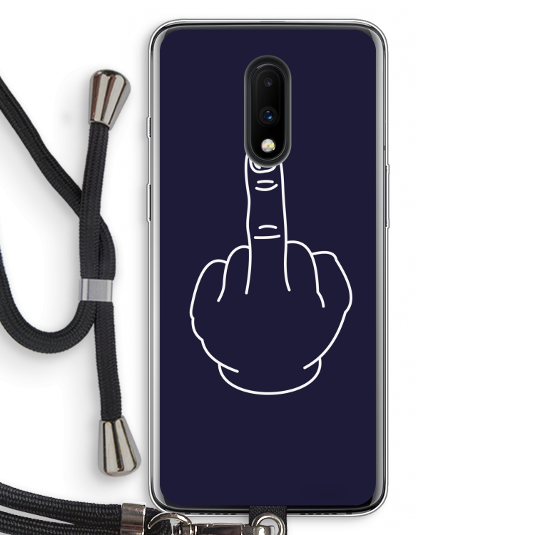 F**k U: OnePlus 7 Transparant Hoesje met koord