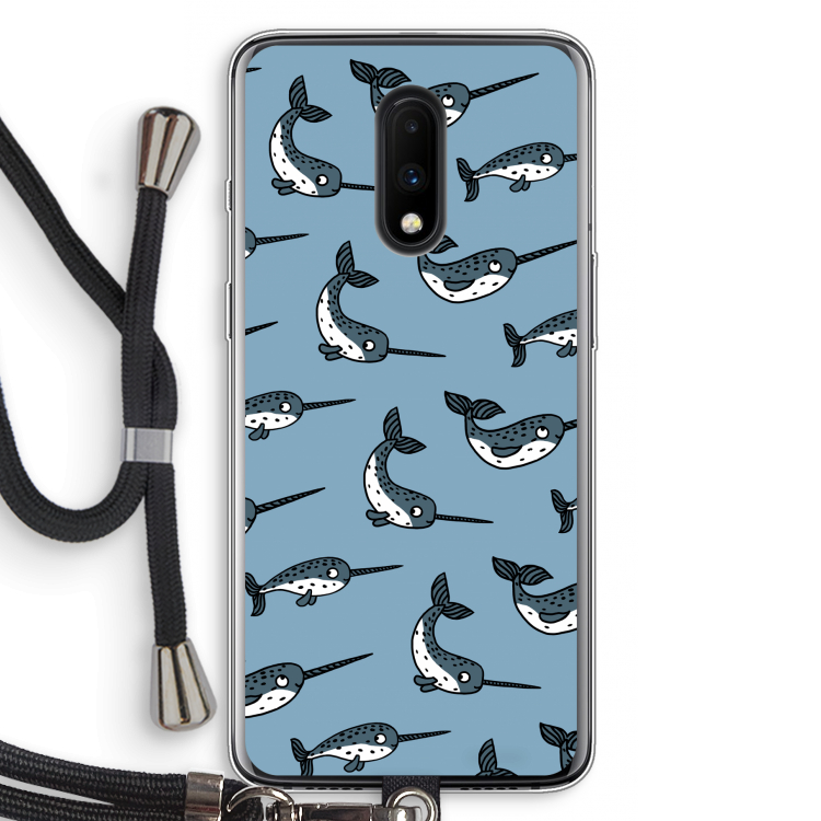 Narwhal: OnePlus 7 Transparant Hoesje met koord