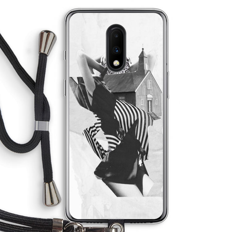 House: OnePlus 7 Transparant Hoesje met koord