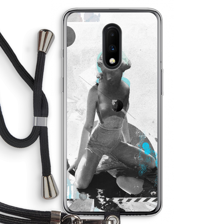 I will not feel a thing: OnePlus 7 Transparant Hoesje met koord