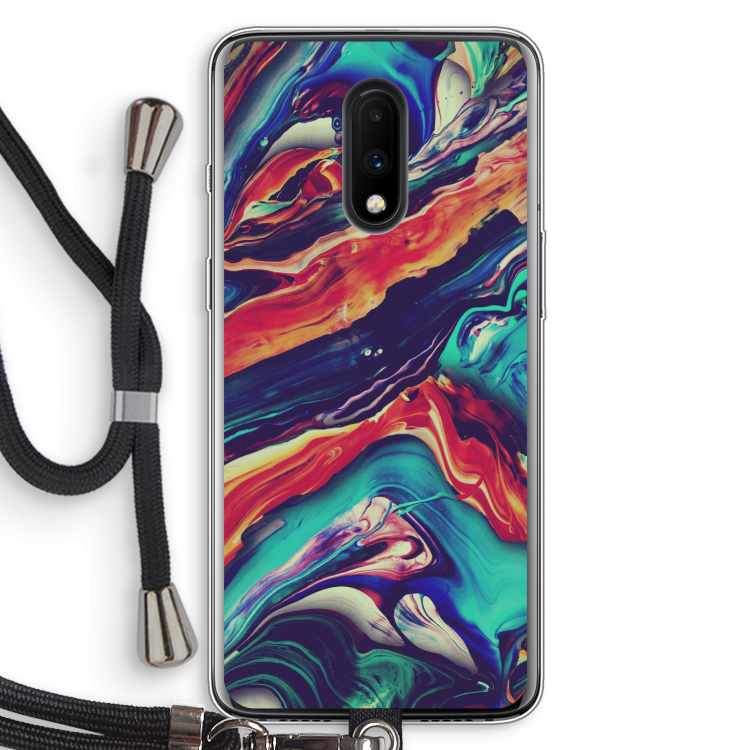 Chameleon Sun: OnePlus 7 Transparant Hoesje met koord