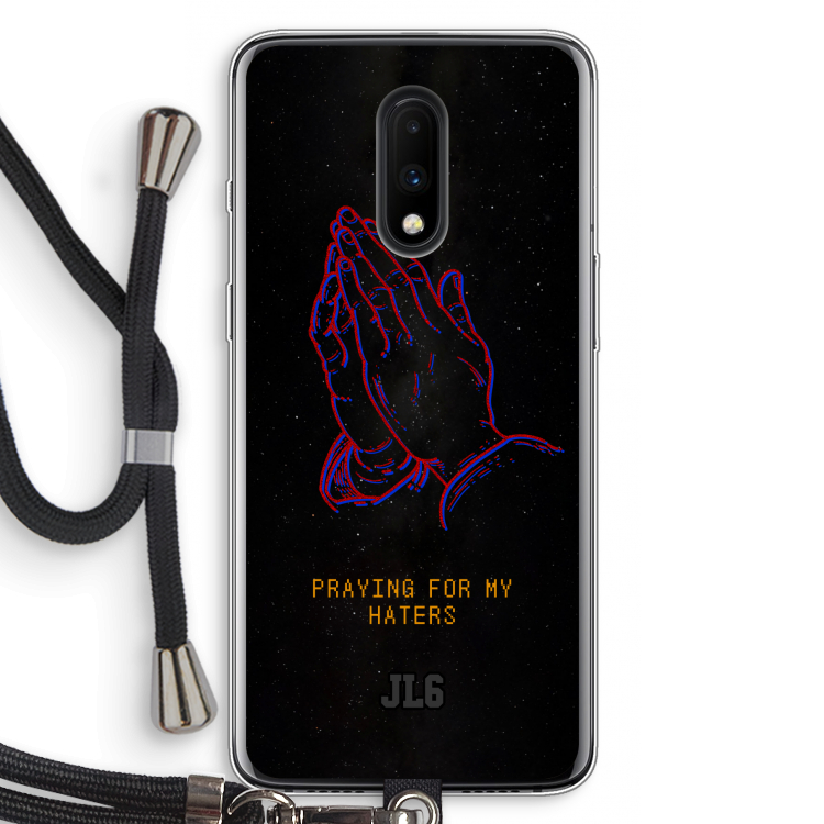 Praying For My Haters: OnePlus 7 Transparant Hoesje met koord