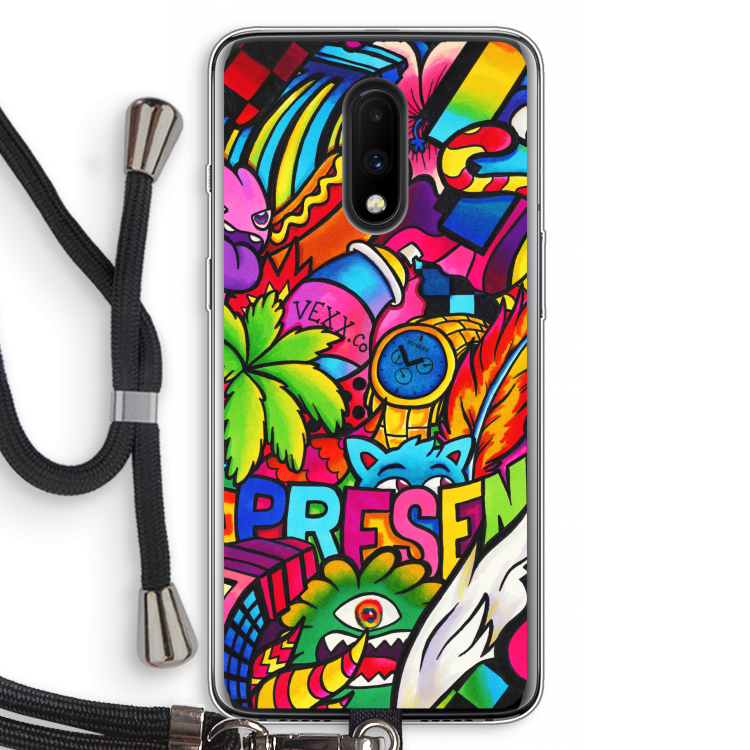 Represent: OnePlus 7 Transparant Hoesje met koord