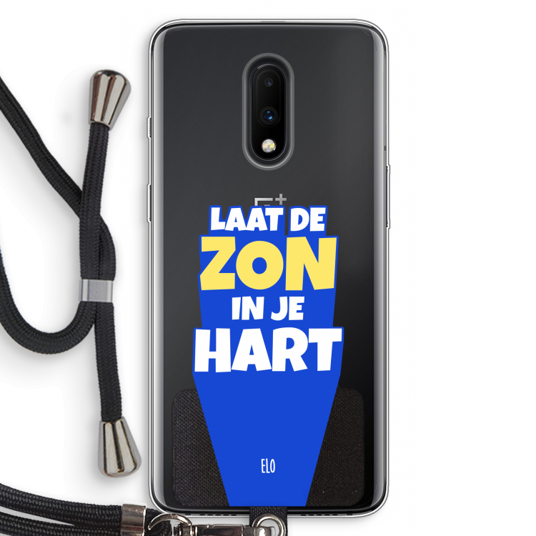 Laat de zon in je hart: OnePlus 7 Transparant Hoesje met koord