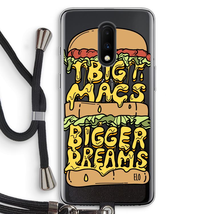 Big Macs Bigger Dreams: OnePlus 7 Transparant Hoesje met koord